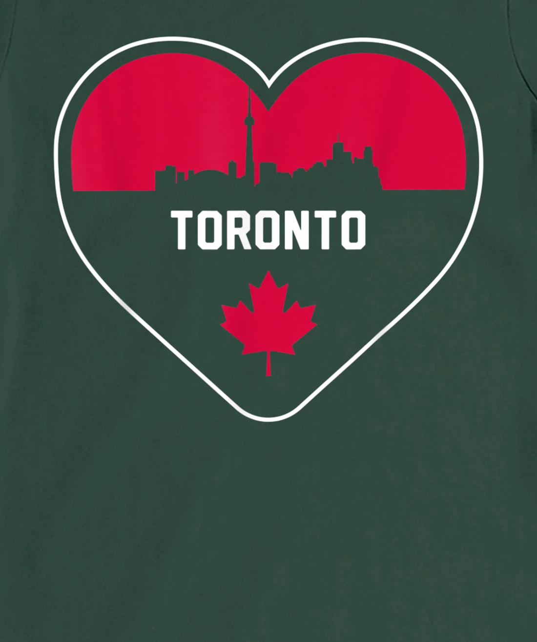 Cute Love Toronto Cityscape Red Skyline Heart Design T-Shirt, Kid T-Shirt and Women T-Shirt