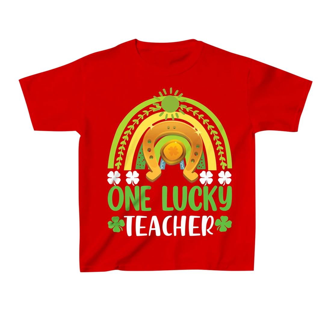 One Lucky Teacher St Patricks Day Shamrock Men Women Gifts T-Shirt, Kid T-Shirt and Women T-Shirt