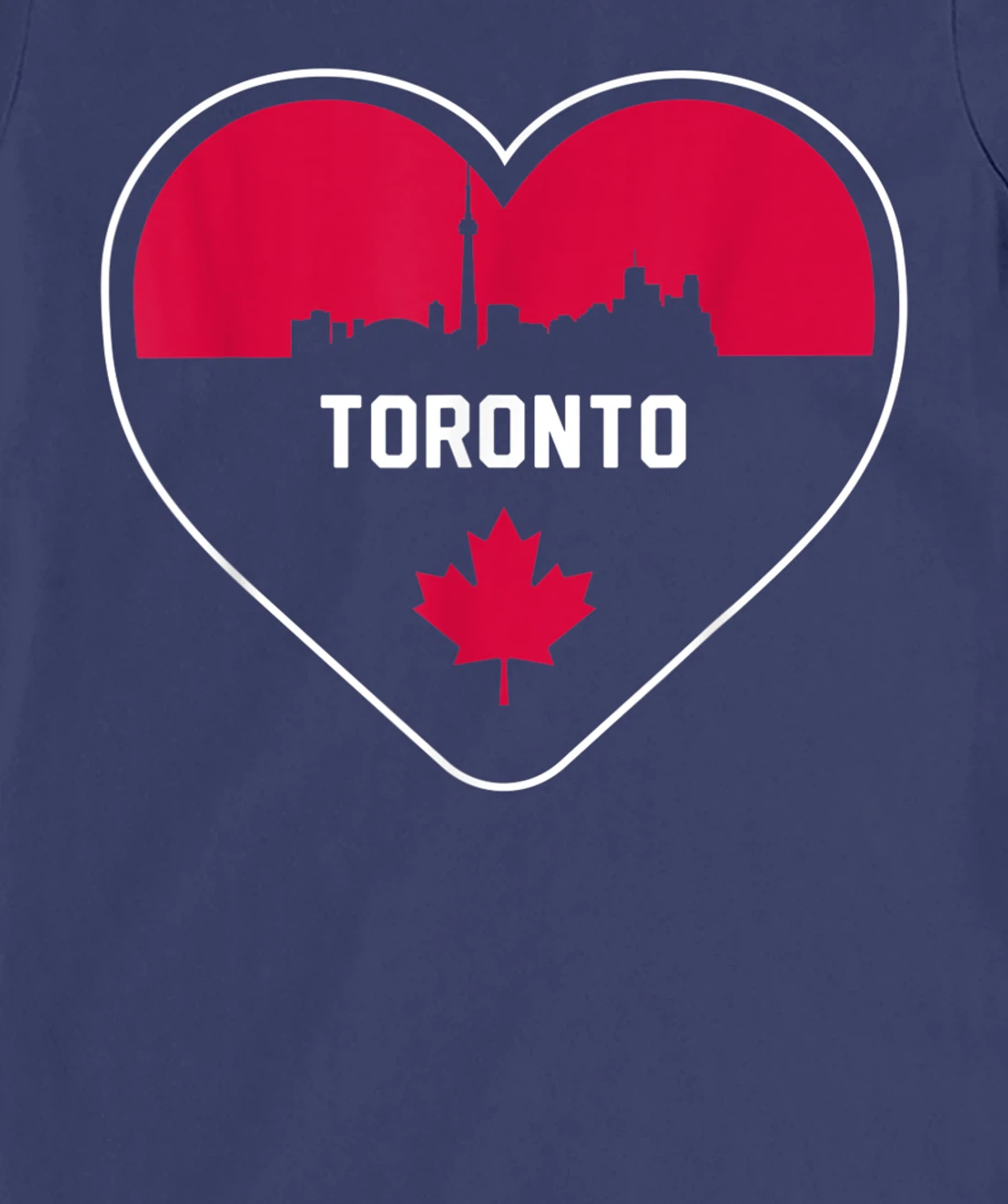 Cute Love Toronto Cityscape Red Skyline Heart Design T-Shirt, Kid T-Shirt and Women T-Shirt