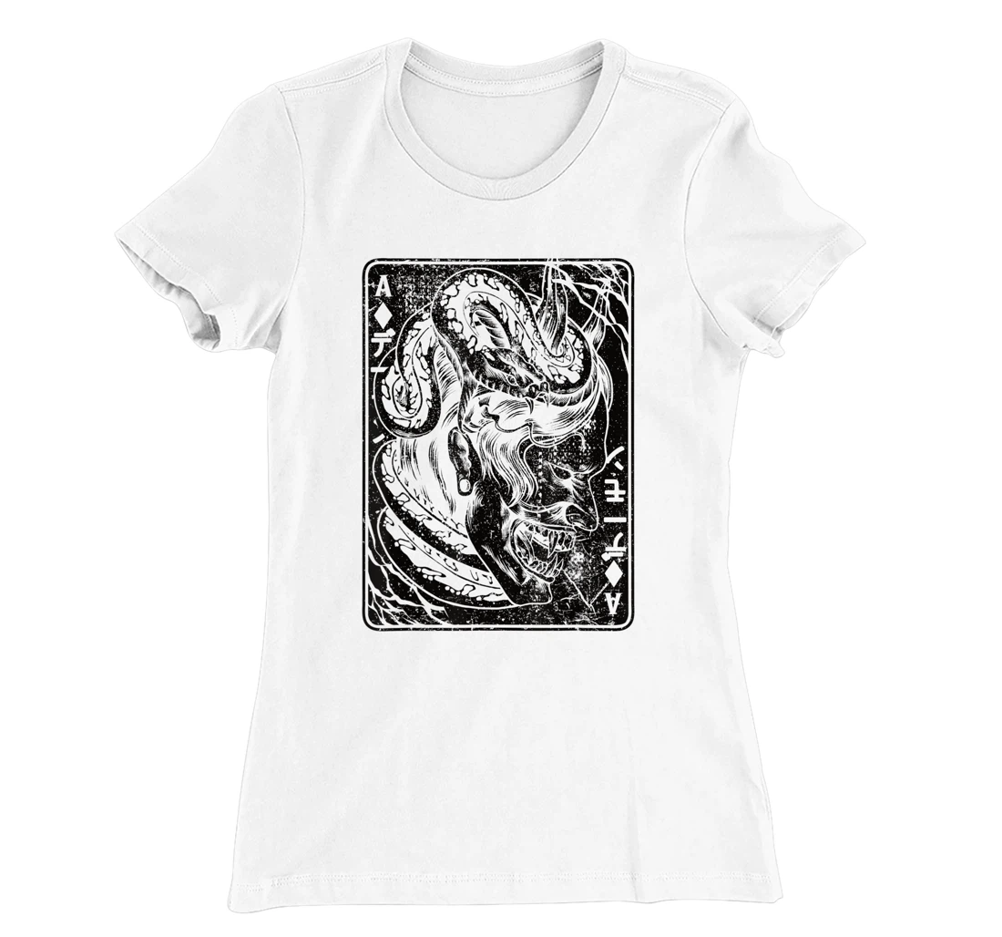 Oni Mask Demon Mask Japanese Bushido Samurai Street War T-Shirt, Women T-Shirt