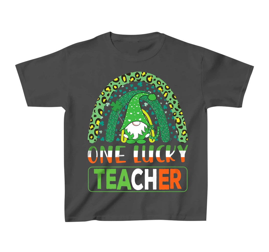 One Lucky Teacher Cute Gnomes Lover St Patricks Day Shamrock T-Shirt, Kid T-Shirt and Women T-Shirt