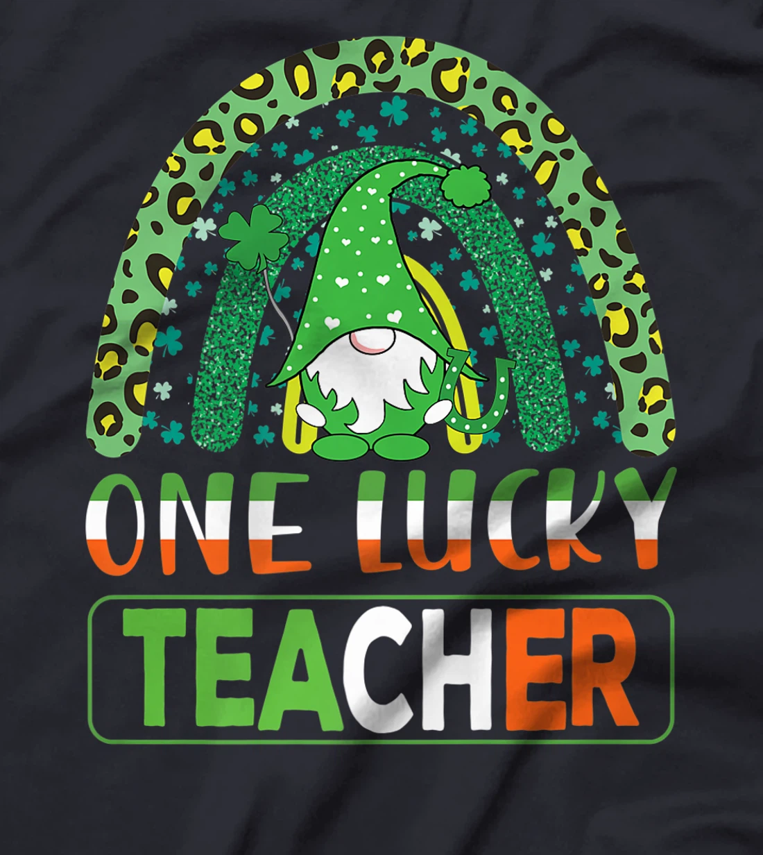 One Lucky Teacher Cute Gnomes Lover St Patricks Day Shamrock T-Shirt, Kid T-Shirt and Women T-Shirt