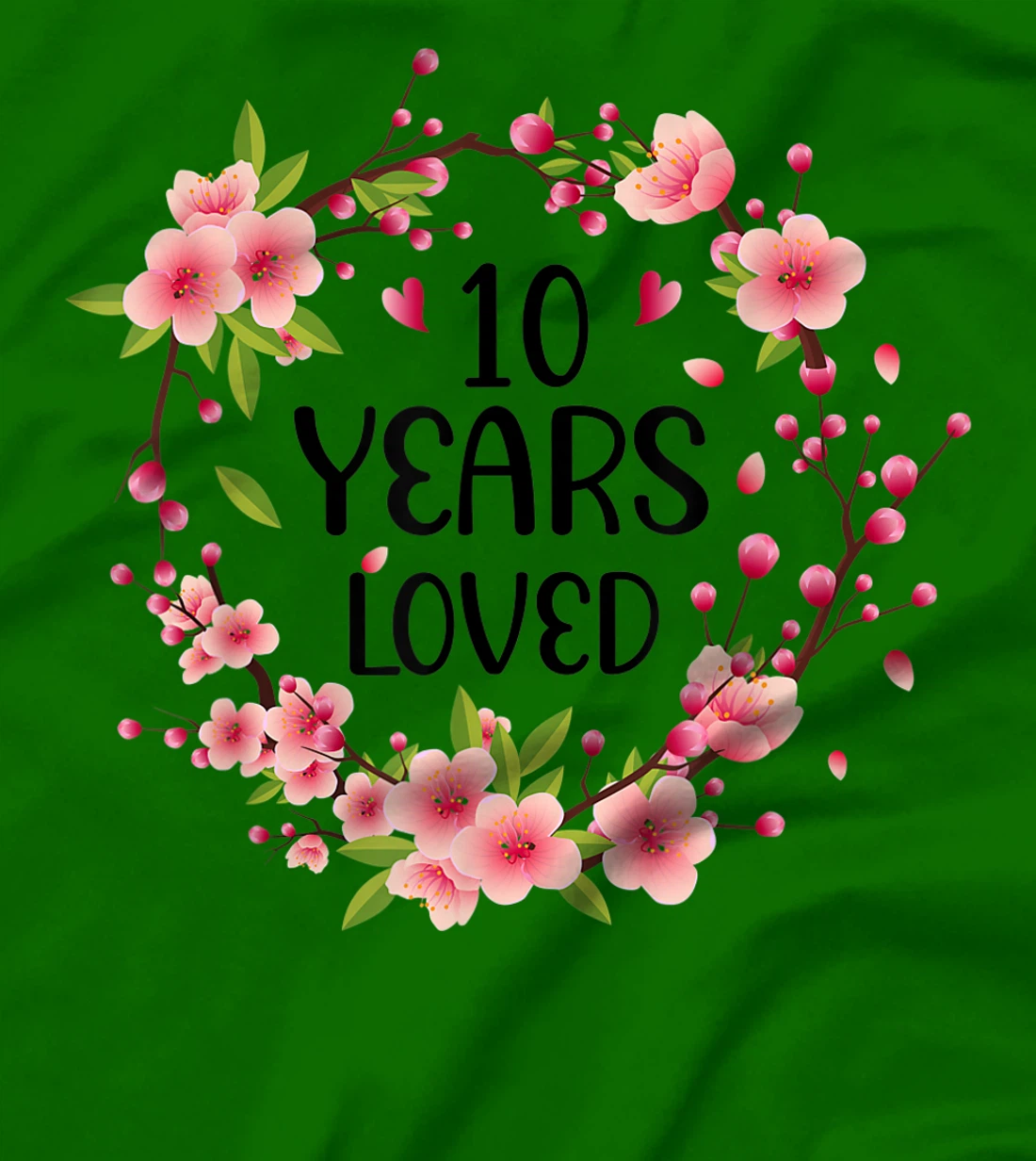 Floral 10 Year Old 10th Anniversary Men Women 10 Years Loved T-Shirt, Women T-Shirt