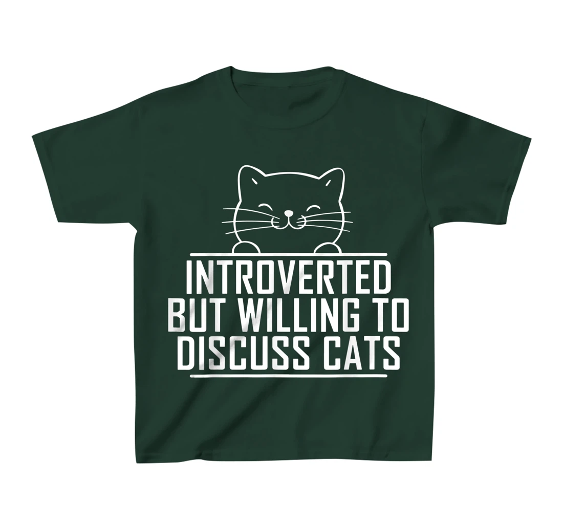 Introverted But Willing To Discuss Cats Vintage Introvert T-Shirt, Kid T-Shirt and Women T-Shirt