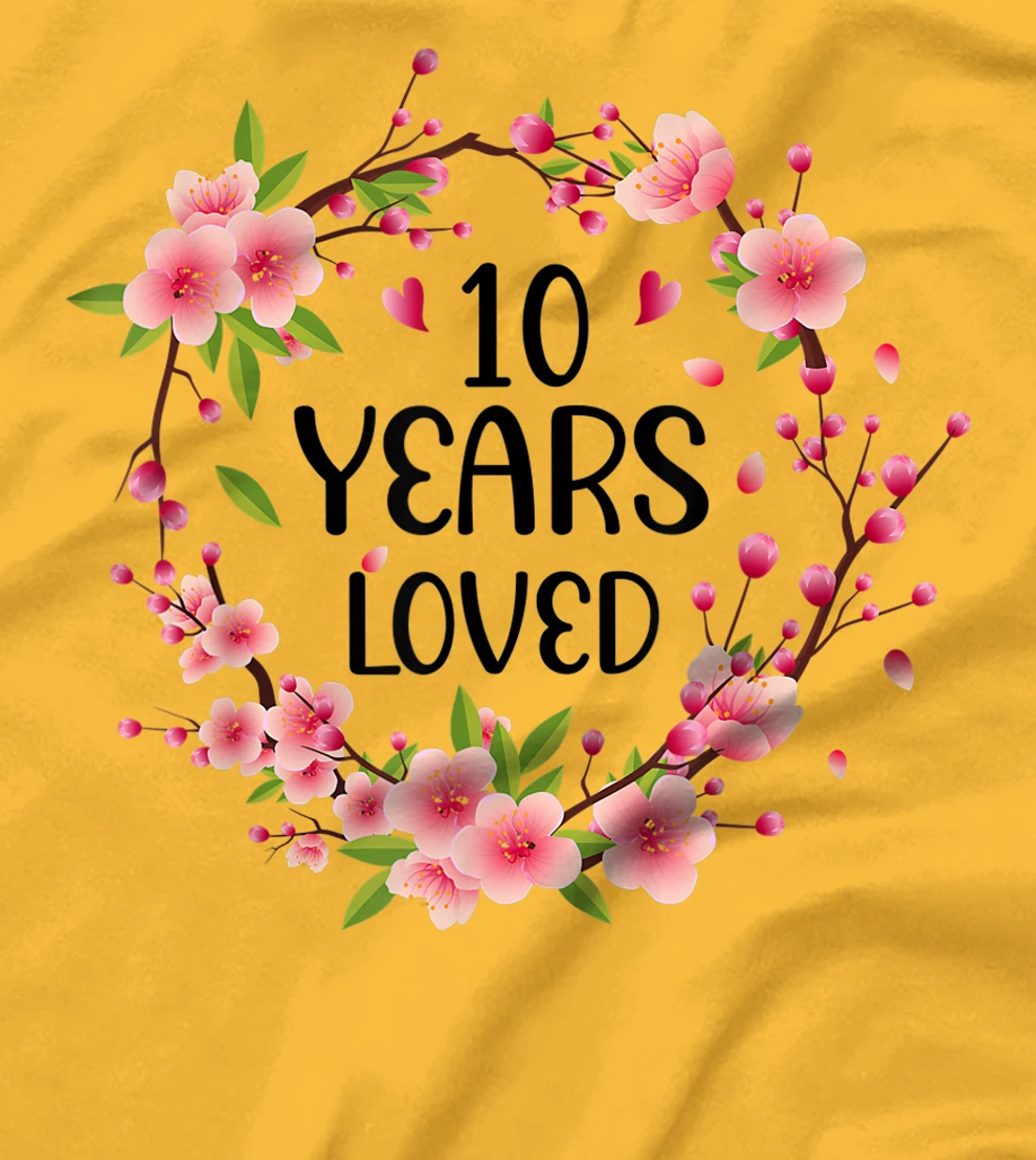 Floral 10 Year Old 10th Anniversary Men Women 10 Years Loved T-Shirt, Women T-Shirt