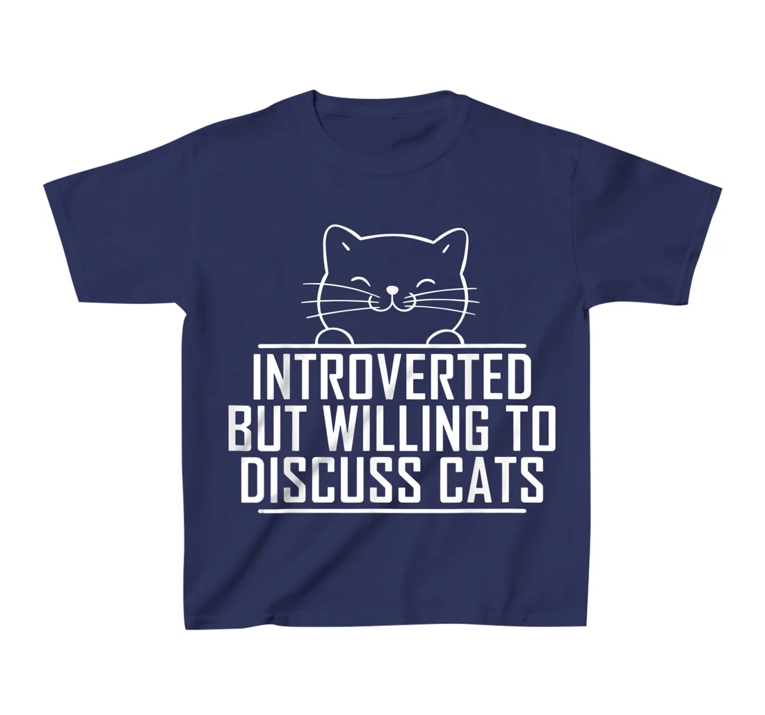 Introverted But Willing To Discuss Cats Vintage Introvert T-Shirt, Kid T-Shirt and Women T-Shirt