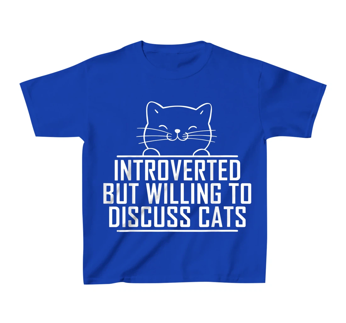 Introverted But Willing To Discuss Cats Vintage Introvert T-Shirt, Kid T-Shirt and Women T-Shirt