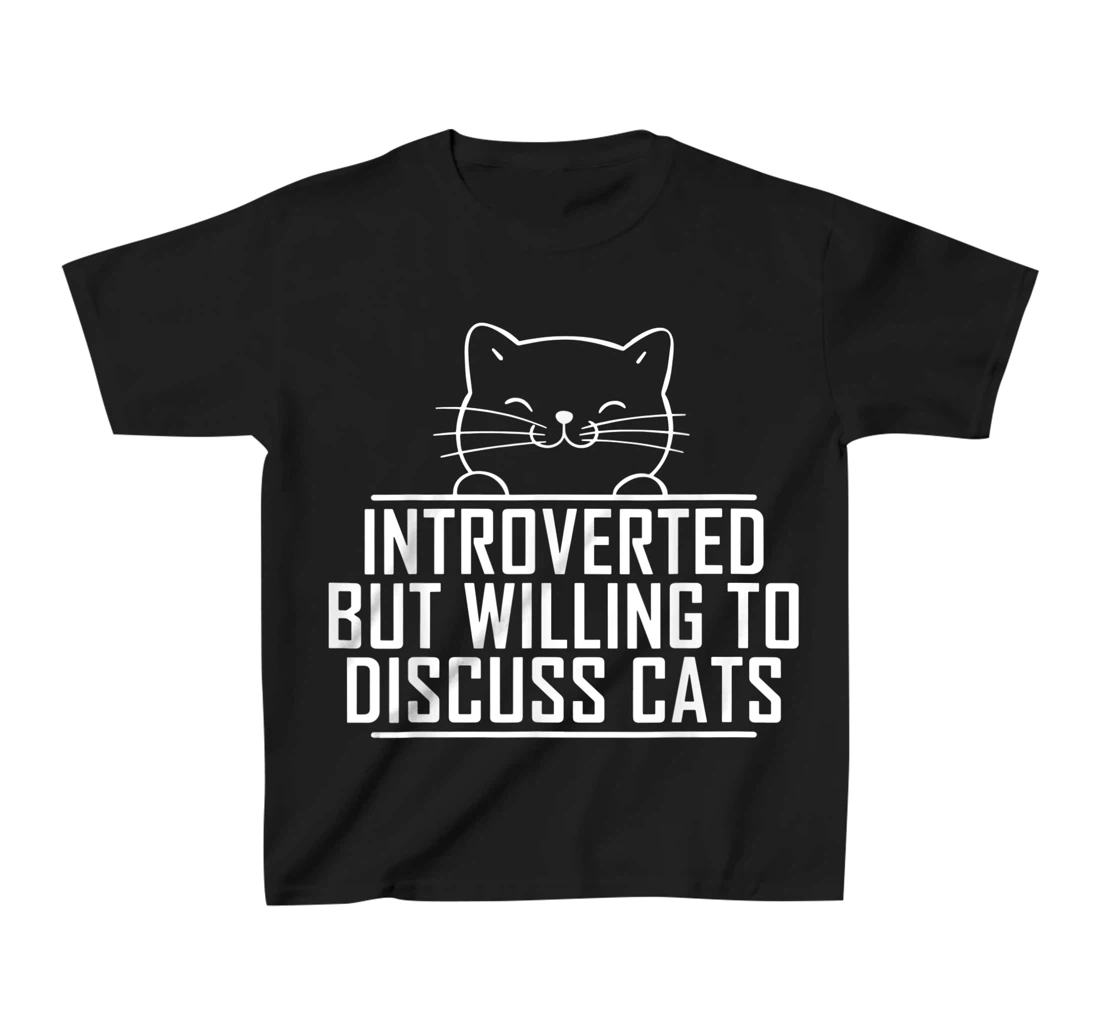 Introverted But Willing To Discuss Cats Vintage Introvert T-Shirt, Kid T-Shirt and Women T-Shirt