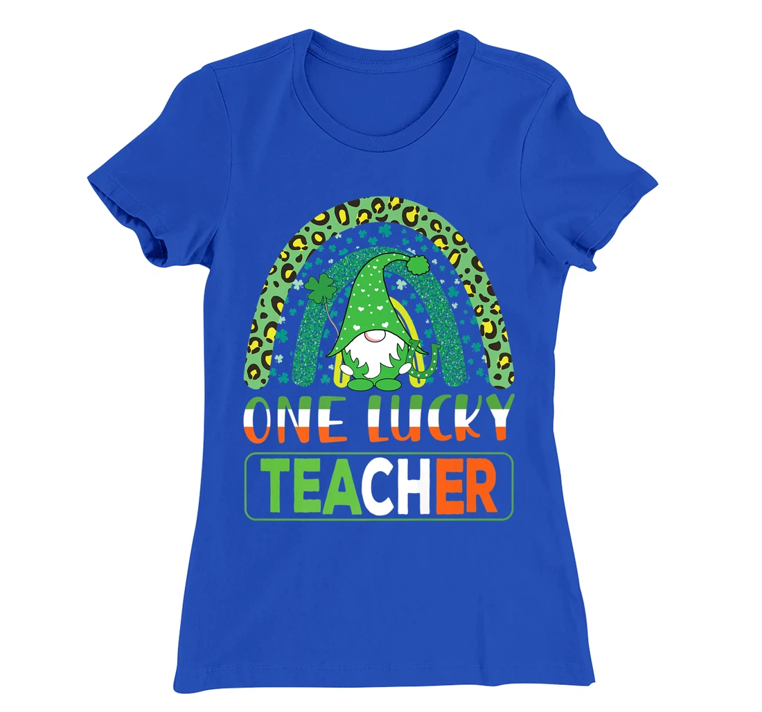 One Lucky Teacher Cute Gnomes Lover St Patricks Day Shamrock T-Shirt, Kid T-Shirt and Women T-Shirt