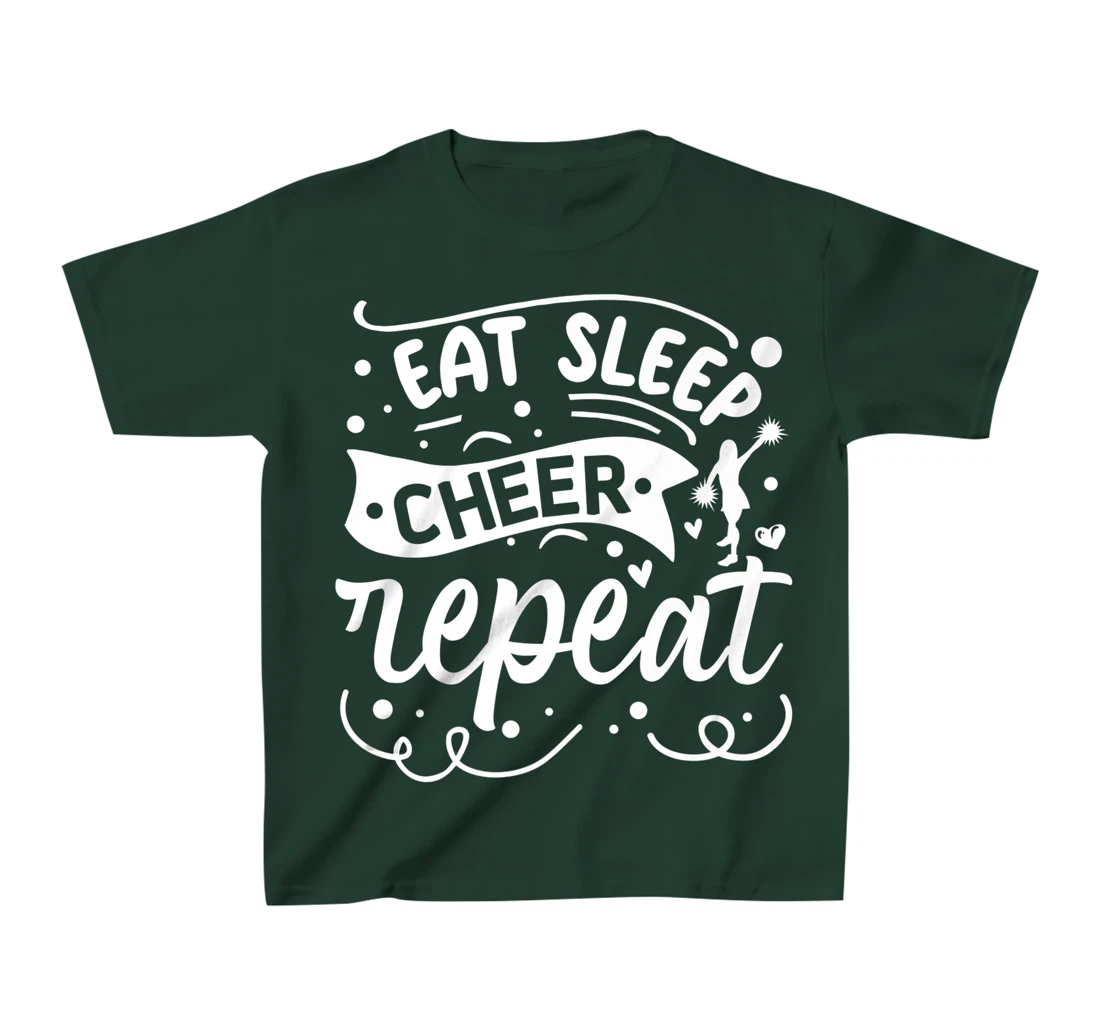 Eat Sleep Cheer Repeat | Cheerleader T-Shirt, Kid T-Shirt and Women T-Shirt