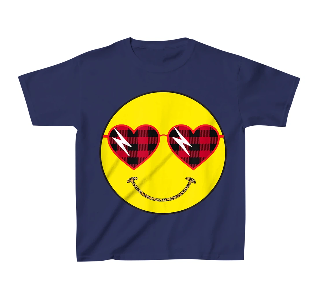 Smily Face Leopard Buffalo Sunglass Positive Hippie Groovy T-Shirt, Kid T-Shirt and Women T-Shirt