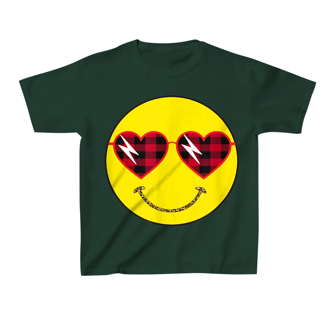 Smily Face Leopard Buffalo Sunglass Positive Hippie Groovy T-Shirt, Kid T-Shirt and Women T-Shirt