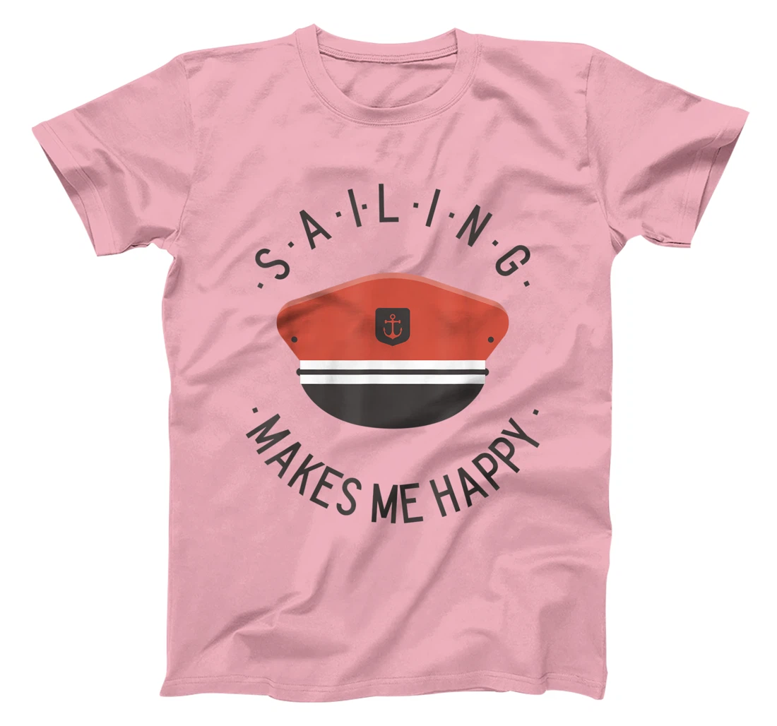 Sailing Makes Me Happy Red Captain Sailor Hat T-Shirt, Kid T-Shirt and Women T-Shirt