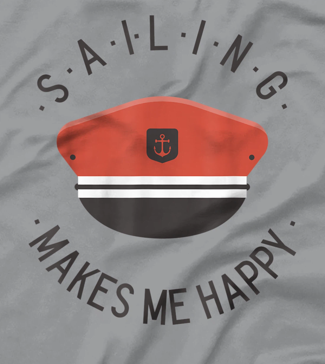 Sailing Makes Me Happy Red Captain Sailor Hat T-Shirt, Kid T-Shirt and Women T-Shirt