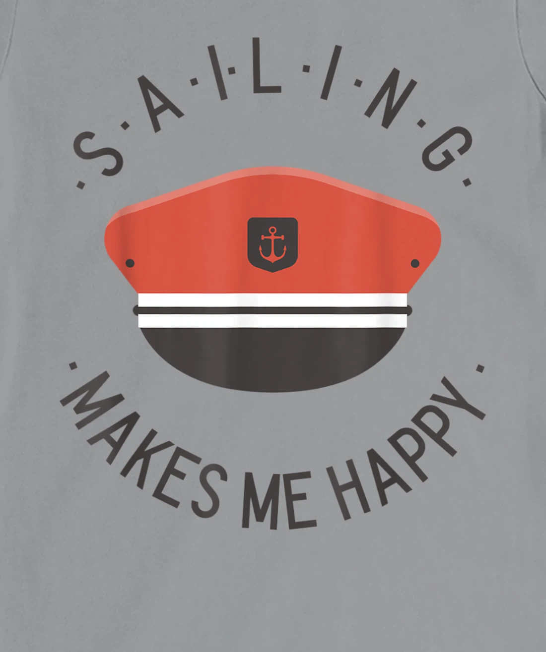 Sailing Makes Me Happy Red Captain Sailor Hat T-Shirt, Kid T-Shirt and Women T-Shirt