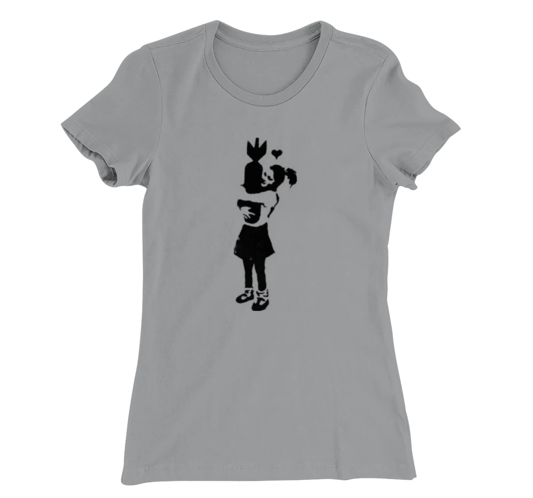 Graffiti T-Shirt, Women T-Shirt, graffiti art T-Shirt, Women T-Shirt, girls' hugging bomb Long Sleeve T-Shirt, Women T-Shirt