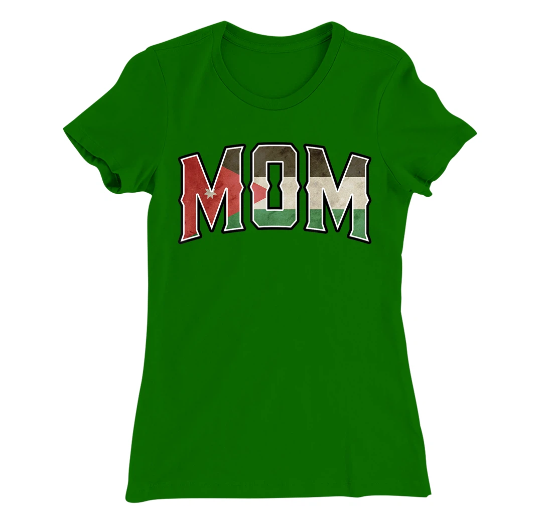 Womens Mom Jordanian Vintage Heritage DNA Flag T-Shirt, Women T-Shirt