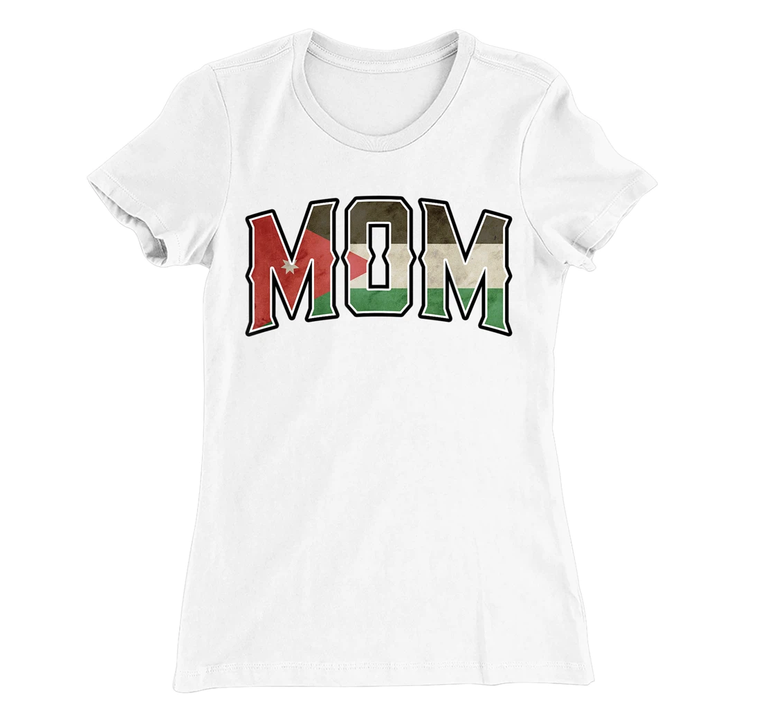 Womens Mom Jordanian Vintage Heritage DNA Flag T-Shirt, Women T-Shirt