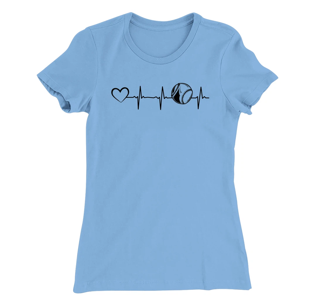Softball Heartbeat Heart EKG Heartline Softball Player T-Shirt, Kid T-Shirt and Women T-Shirt