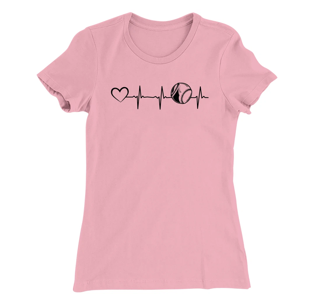 Softball Heartbeat Heart EKG Heartline Softball Player T-Shirt, Kid T-Shirt and Women T-Shirt