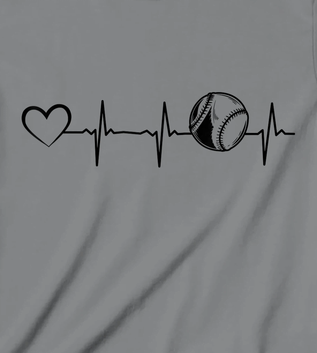 Softball Heartbeat Heart EKG Heartline Softball Player T-Shirt, Kid T-Shirt and Women T-Shirt
