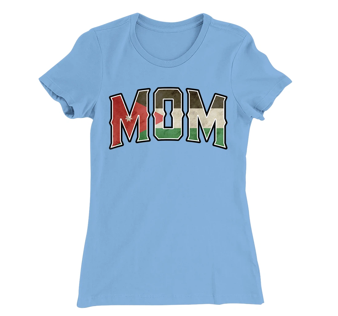 Womens Mom Jordanian Vintage Heritage DNA Flag T-Shirt, Women T-Shirt