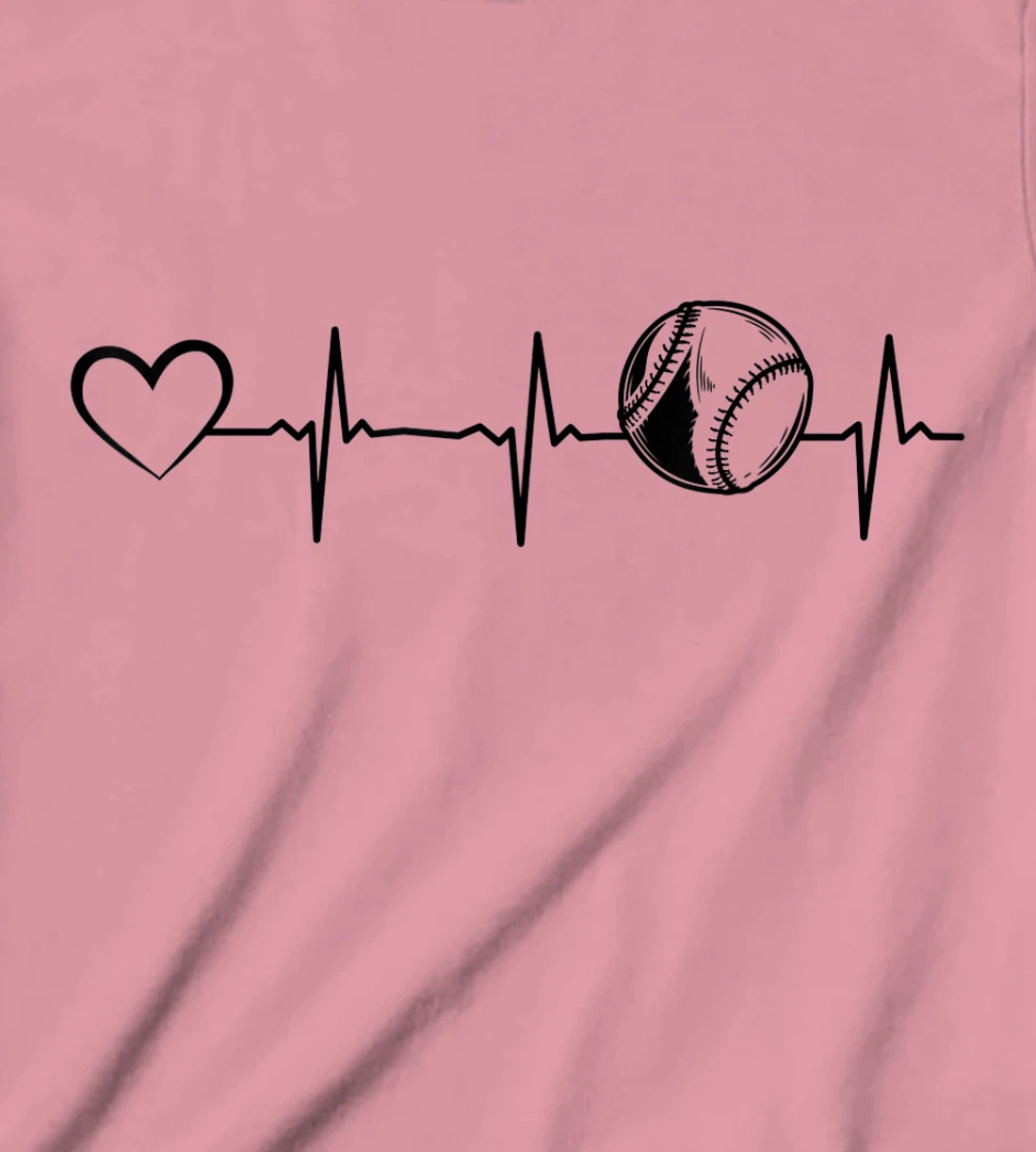 Softball Heartbeat Heart EKG Heartline Softball Player T-Shirt, Kid T-Shirt and Women T-Shirt