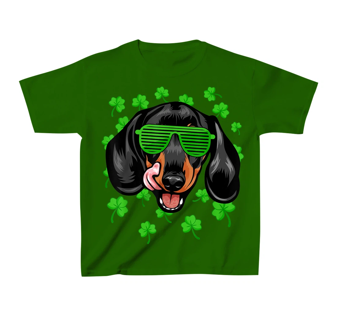 Womens Leprechaun Dachshund St. Patrick's Day Dog Shamrock T-Shirt, Kid T-Shirt and Women T-Shirt