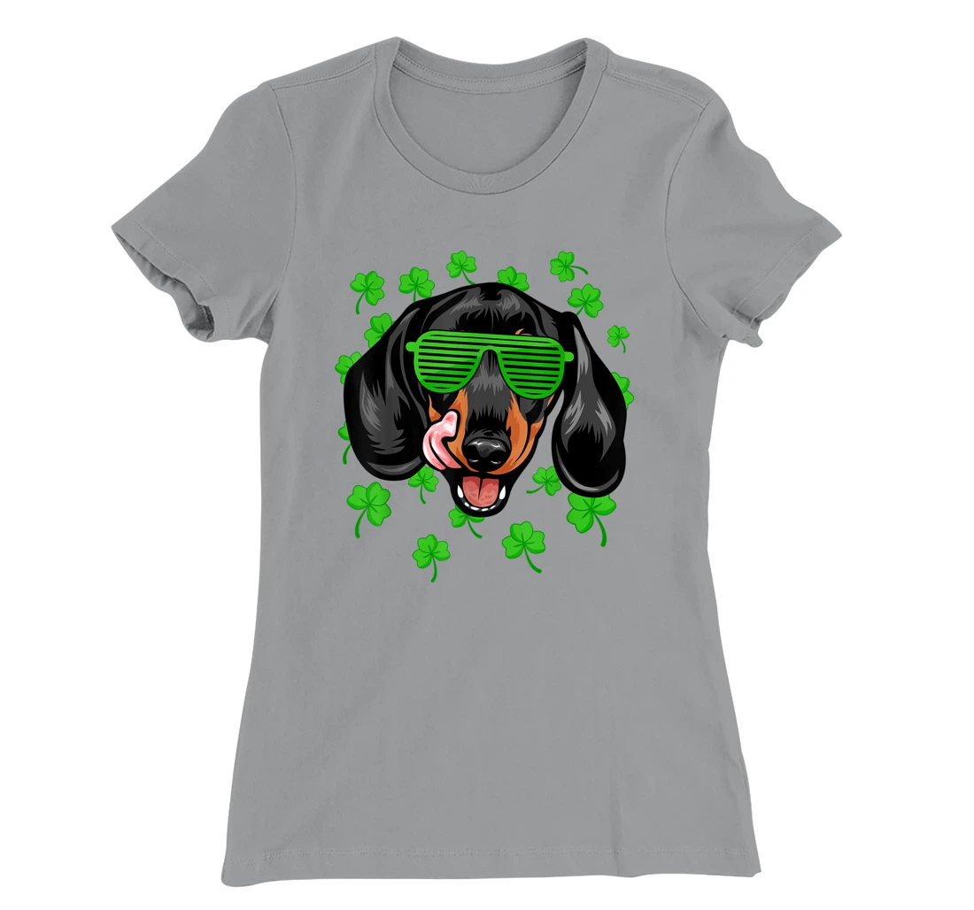 Womens Leprechaun Dachshund St. Patrick's Day Dog Shamrock T-Shirt, Kid T-Shirt and Women T-Shirt