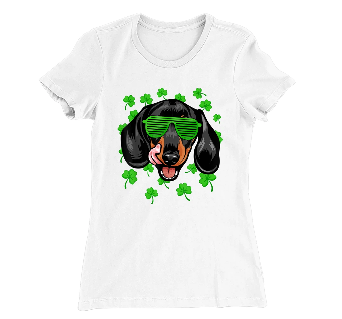 Womens Leprechaun Dachshund St. Patrick's Day Dog Shamrock T-Shirt, Kid T-Shirt and Women T-Shirt