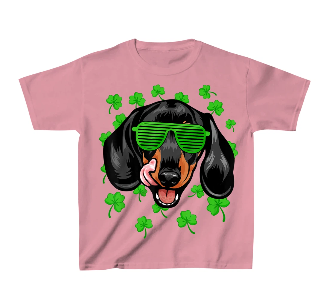 Womens Leprechaun Dachshund St. Patrick's Day Dog Shamrock T-Shirt, Kid T-Shirt and Women T-Shirt