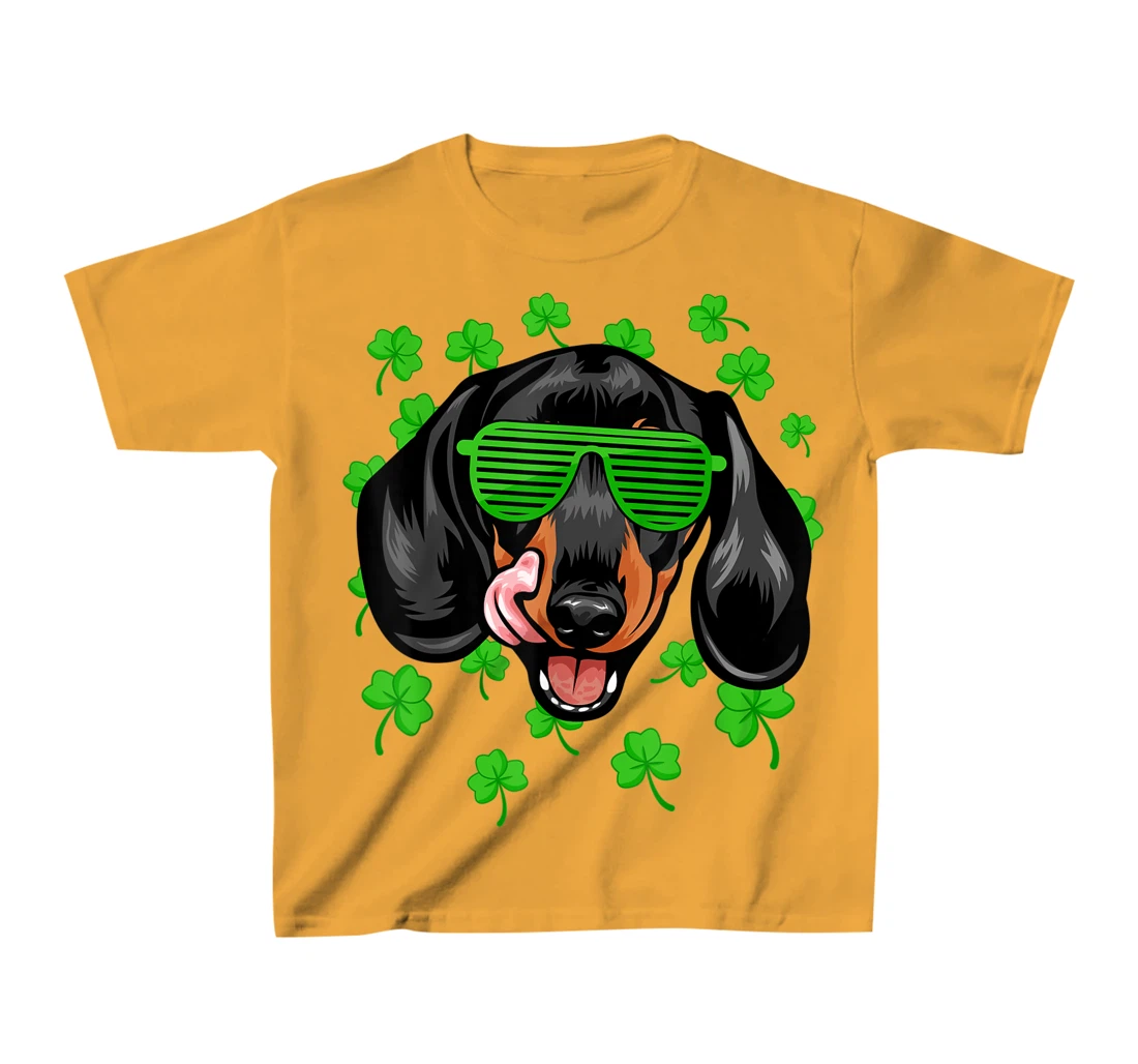 Womens Leprechaun Dachshund St. Patrick's Day Dog Shamrock T-Shirt, Kid T-Shirt and Women T-Shirt