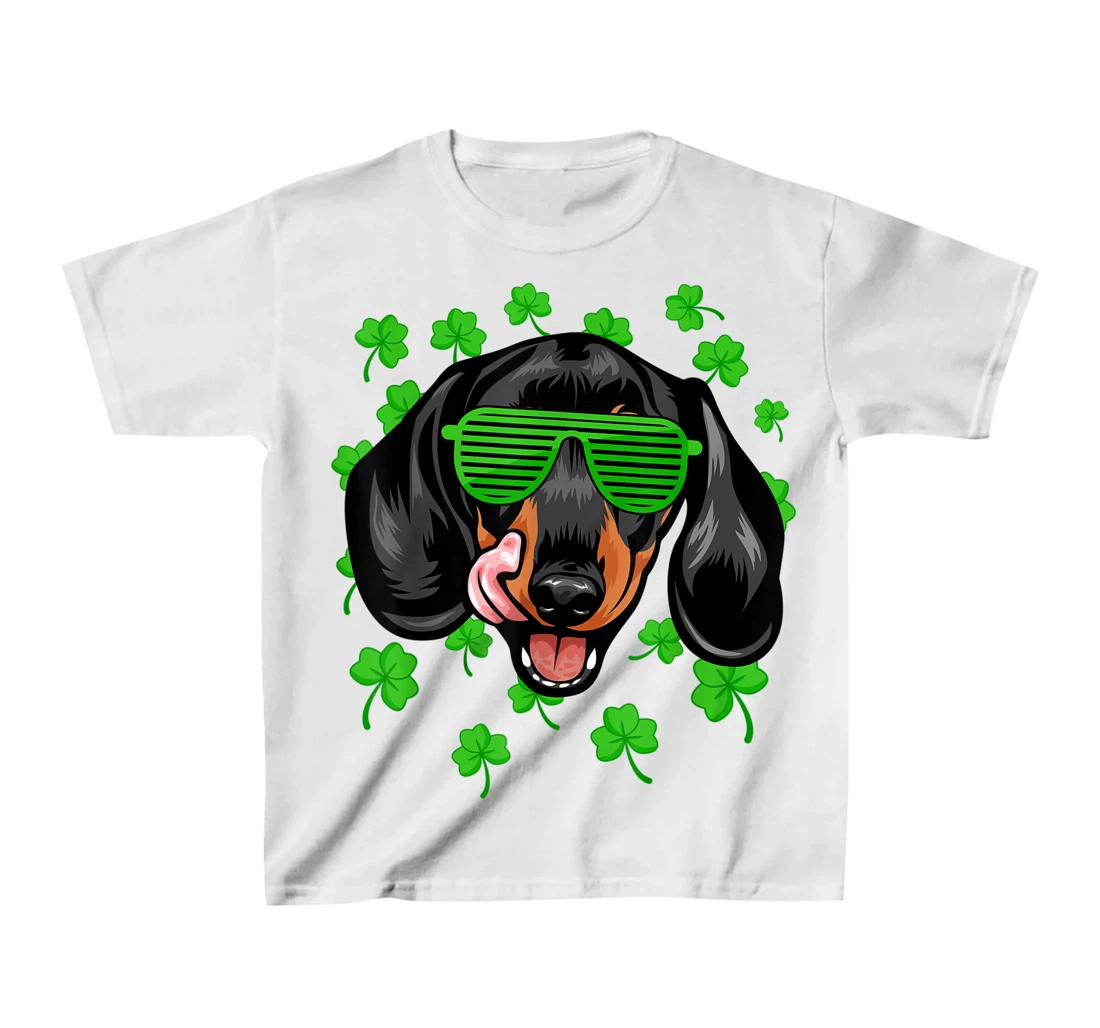 Womens Leprechaun Dachshund St. Patrick's Day Dog Shamrock T-Shirt, Kid T-Shirt and Women T-Shirt