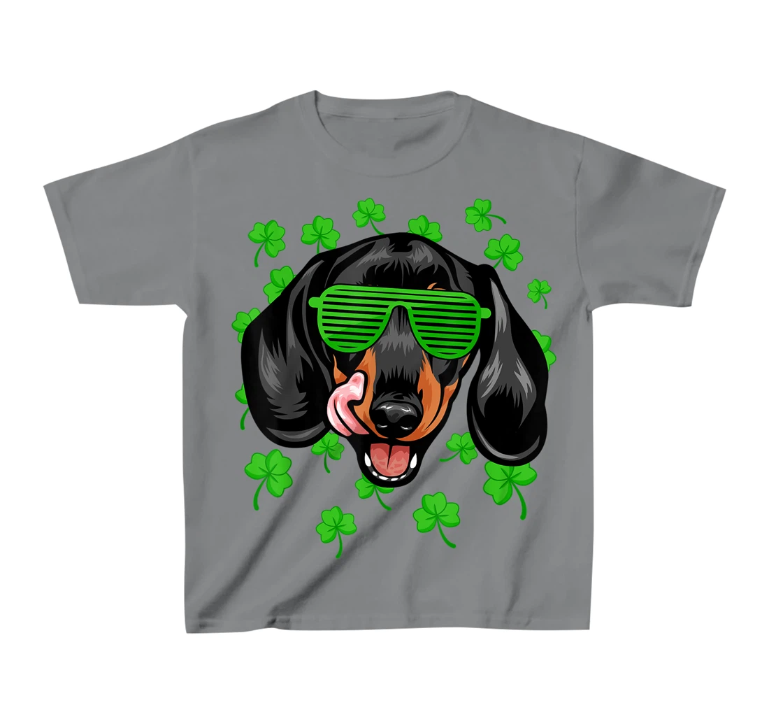 Womens Leprechaun Dachshund St. Patrick's Day Dog Shamrock T-Shirt, Kid T-Shirt and Women T-Shirt