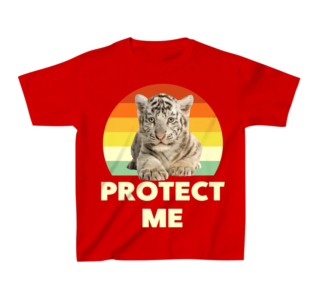 Protect Me Vintage Funny Baby Tigers Novelty Graphic Designs T-Shirt, Kid T-Shirt and Women T-Shirt