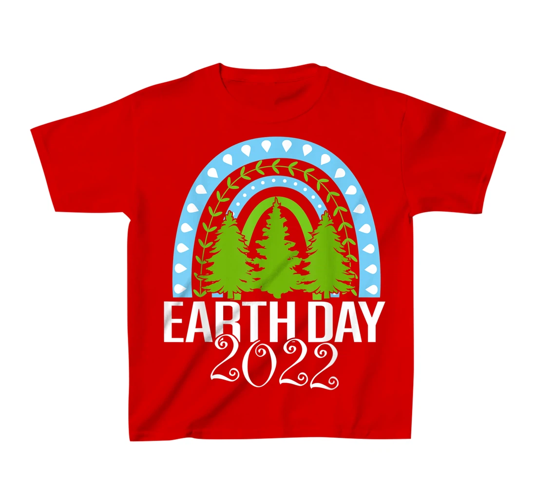 Earth Day Everyday Rainbow Pine Tree Tee Conservation 2022 T-Shirt, Kid T-Shirt and Women T-Shirt