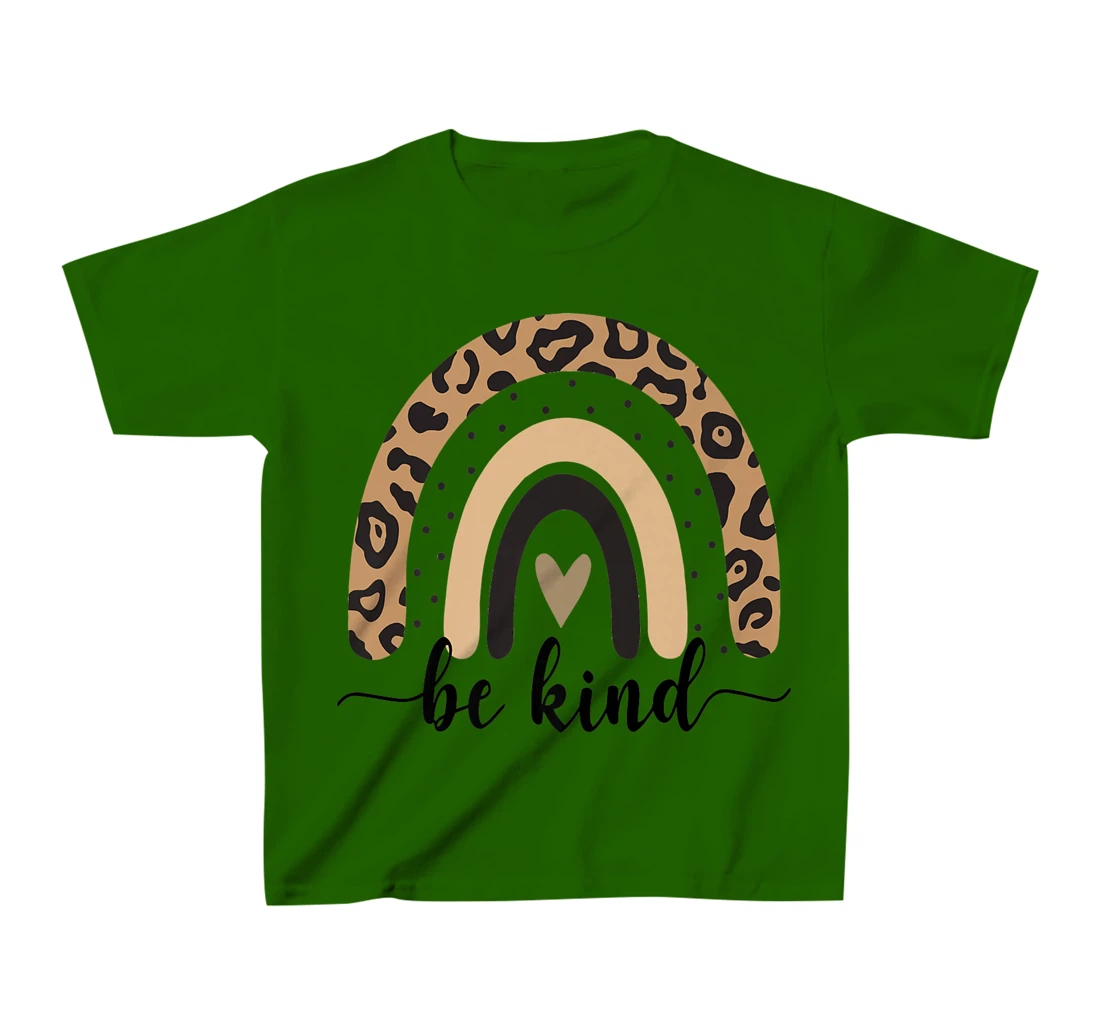 Be Kind Leopard Rainbow Kindness inspirational girls Be Kind T-Shirt, Kid T-Shirt and Women T-Shirt