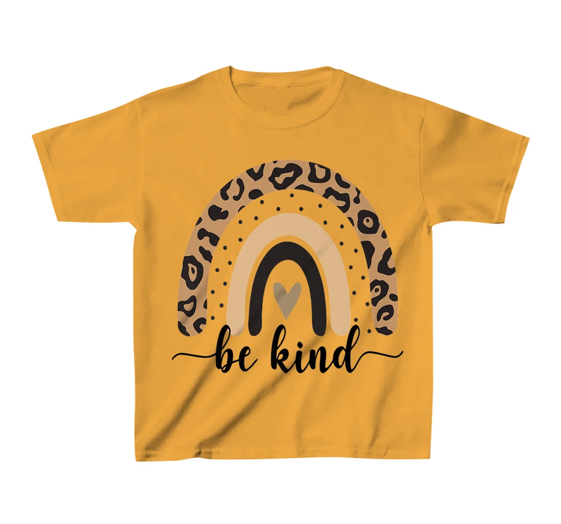 Be Kind Leopard Rainbow Kindness inspirational girls Be Kind T-Shirt, Kid T-Shirt and Women T-Shirt