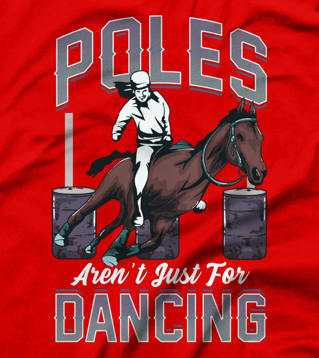 Barrel Racing Rodeo Men Women Cowboy Cowgirl Racer Spurs T-Shirt