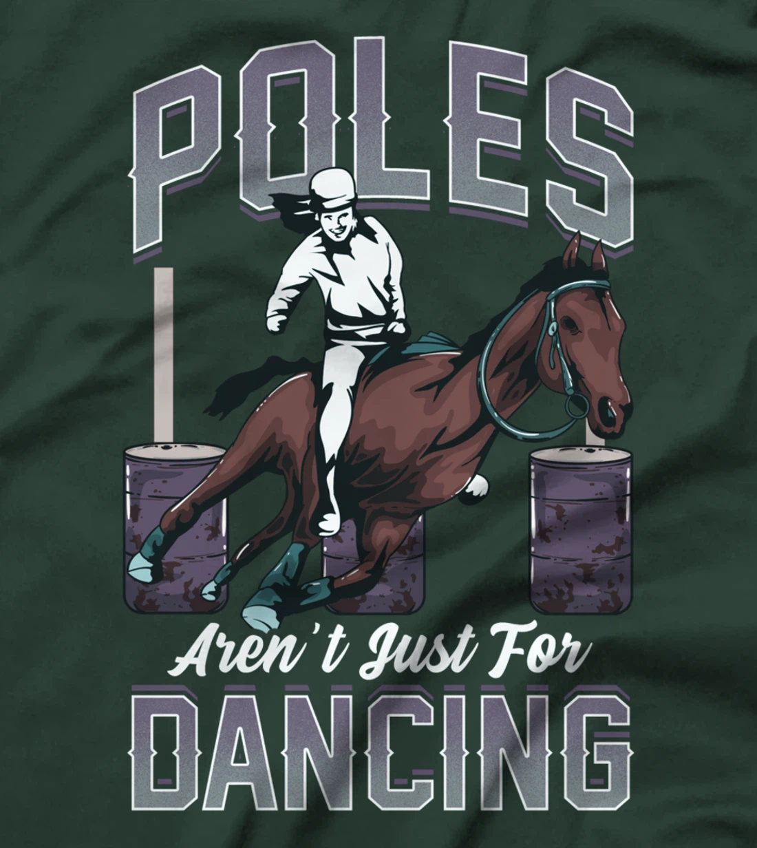 Barrel Racing Rodeo Men Women Cowboy Cowgirl Racer Spurs T-Shirt