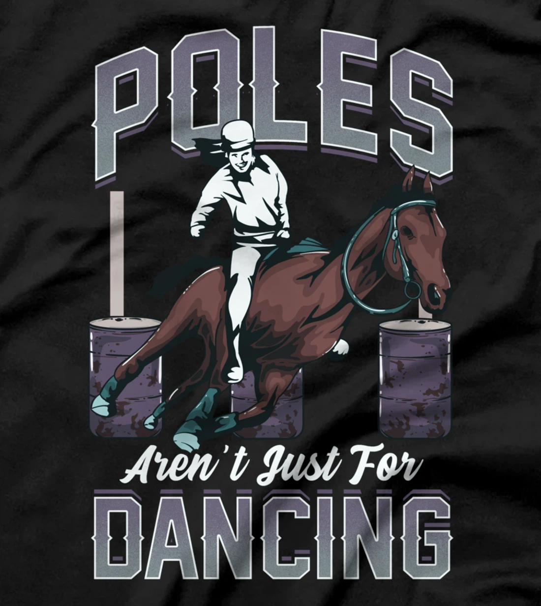 Barrel Racing Rodeo Men Women Cowboy Cowgirl Racer Spurs T-Shirt