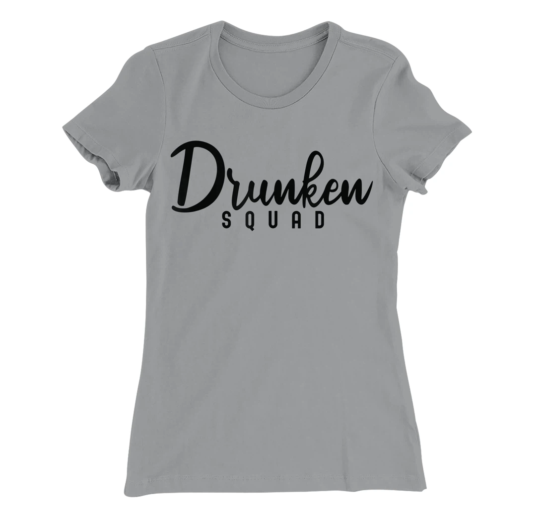 Funny Drinking of Whisky Beer time Drunker Drunken Squad T-Shirt, Women T-Shirt