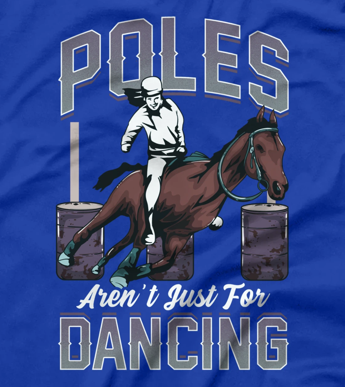 Barrel Racing Rodeo Men Women Cowboy Cowgirl Racer Spurs T-Shirt