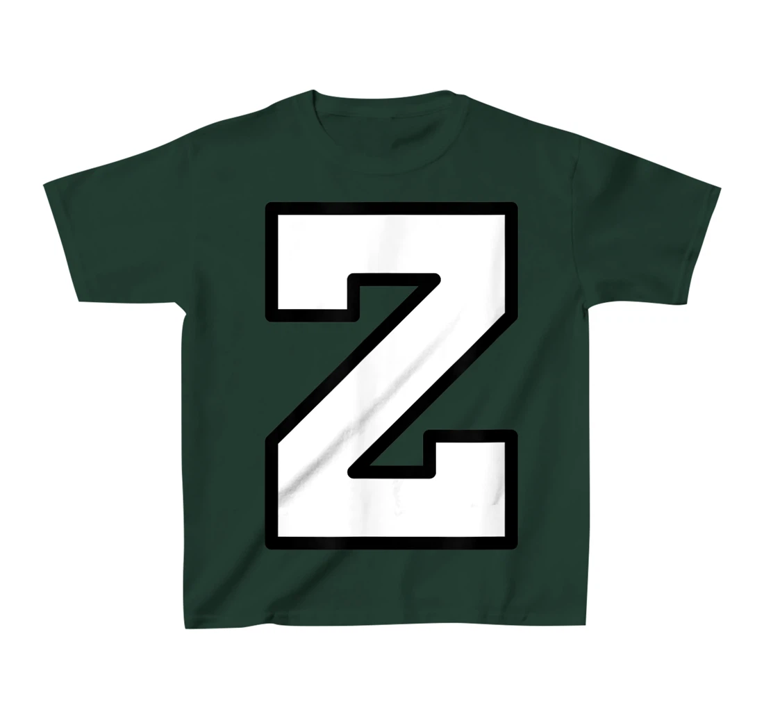 Letter Z Capital Alphabet Varsity Monogram Initial T-Shirt, Kid T-Shirt and Women T-Shirt
