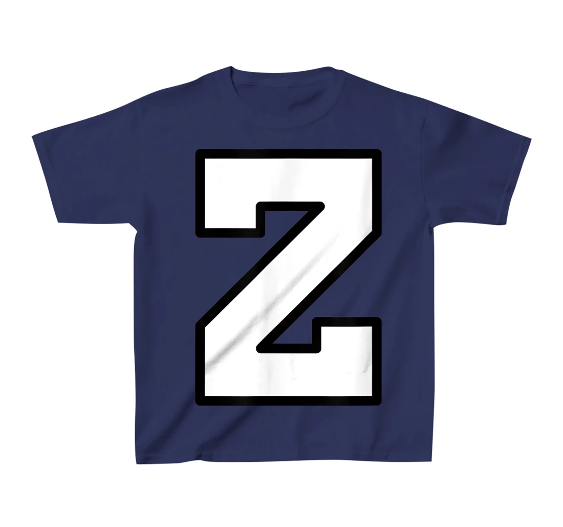 Letter Z Capital Alphabet Varsity Monogram Initial T-Shirt, Kid T-Shirt and Women T-Shirt