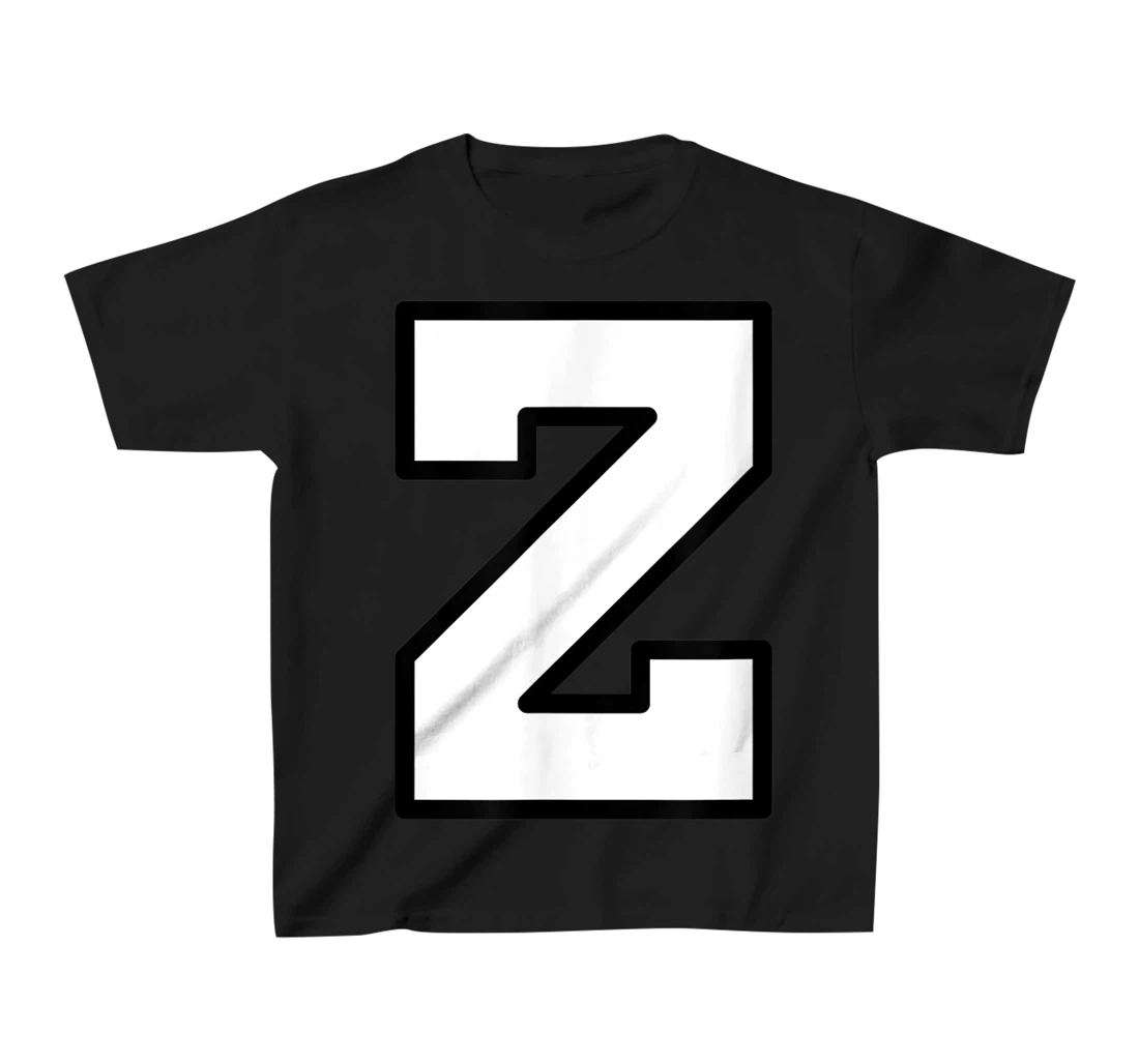 Letter Z Capital Alphabet Varsity Monogram Initial T-Shirt, Kid T-Shirt and Women T-Shirt