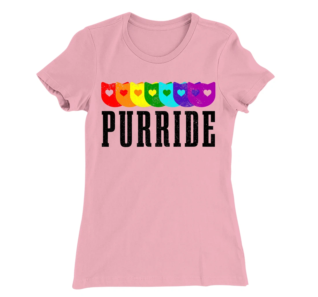 LGBTQ Cat Purride Gay Pride Month Rainbow Flag LGBT Queer T-Shirt, Women T-Shirt