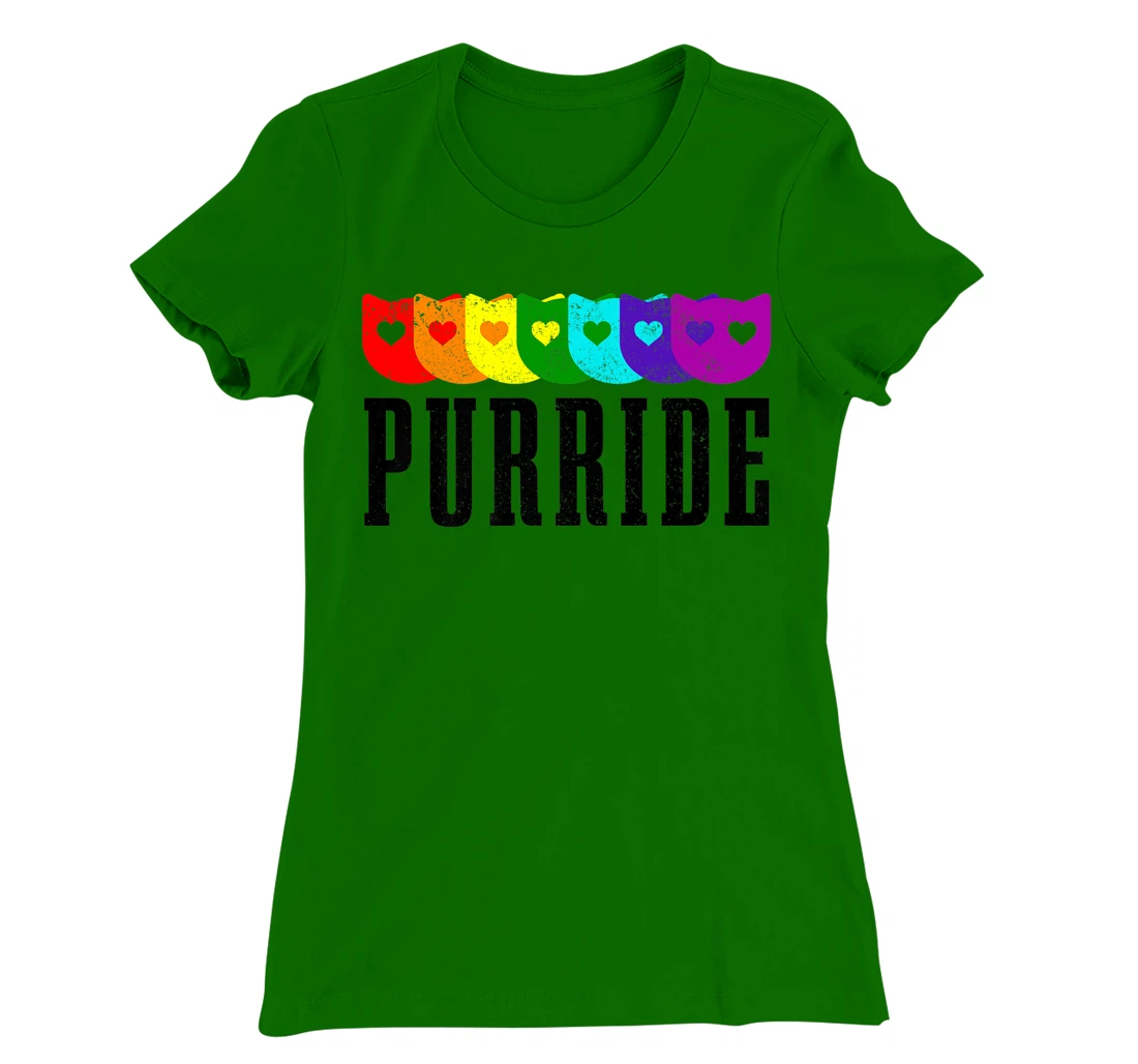 LGBTQ Cat Purride Gay Pride Month Rainbow Flag LGBT Queer T-Shirt, Women T-Shirt