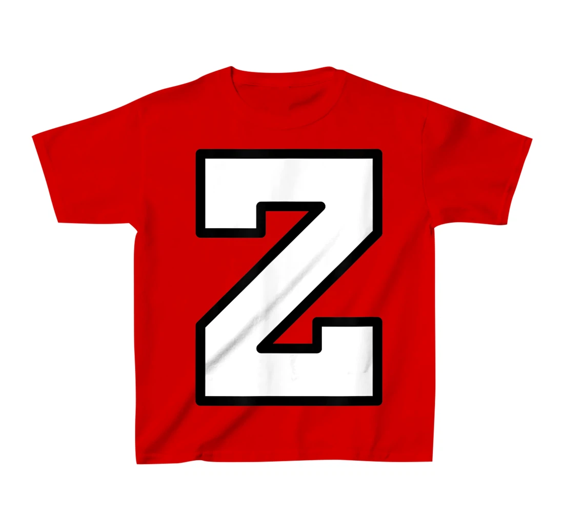 Letter Z Capital Alphabet Varsity Monogram Initial T-Shirt, Kid T-Shirt and Women T-Shirt