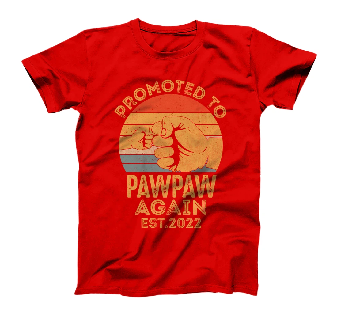 Promoted To Pawpaw Again 2022 Retro Vintage Funny Pawpaw T-Shirt